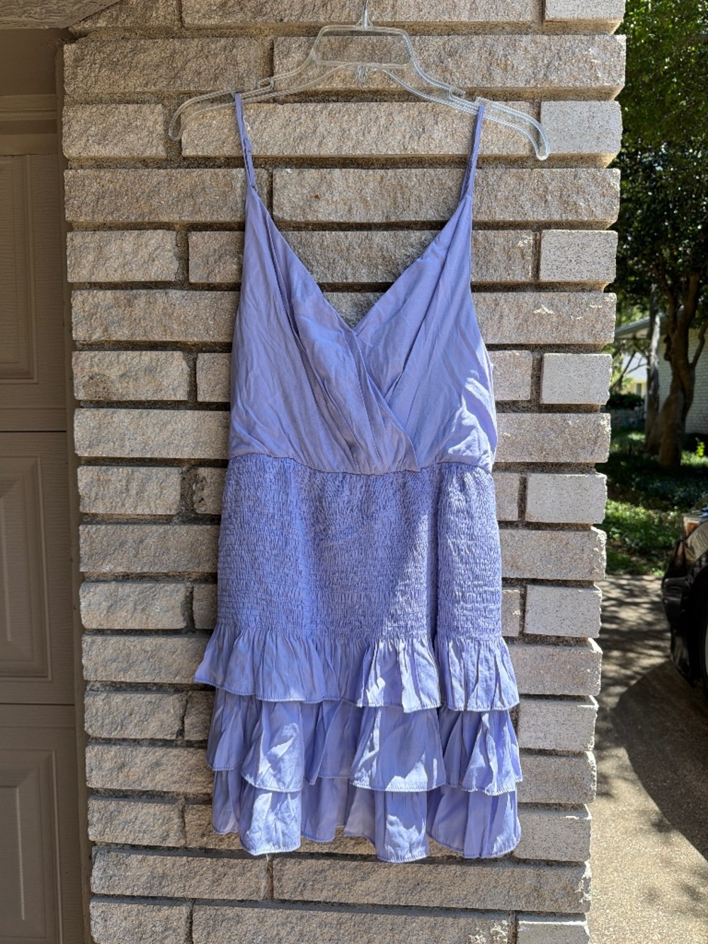 Mini lavender ruffle dress